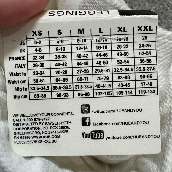 HUE Leggings Womens XS White Original Jeans Jeggings Real Back Pockets U13360 - Picture 5 of 5